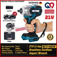 Q9 QET2140CIW Brushless Cordless Electric Impact Wrench 1/2" Square Drive 350Nm High Torque Power To