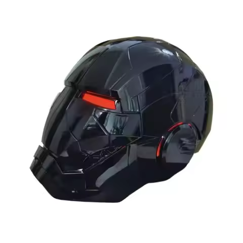 Iron Man MK85 Helmet Voice Activated Light Up Mask with Motorized Faceplate Mechanism for Adults Col