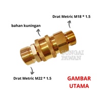Connector connection connector m22 metric thread connector to brass metric m18 lakoni thread
