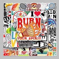 [KW] 50 pcs Sticker Aesthetic Kecil | Stiker Badminton – Shuttlecock, Raket & Semangat Sukan – AS 00