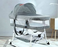 全城熱賣 - (灰色) 可折疊嬰兒寶寶搖籃床