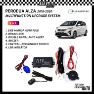 Perodua Alza 2018-2021 6 in 1 Side Mirror Auto Fold Brake Lock Buzzer Safety Upgrade System Accessor