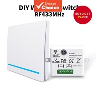 RF 433Mhz Wireless Switch Smart Light Remote Control Receiver Wall Panel