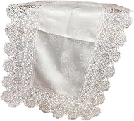 Vivienne WK1920L3 [Table Center, 13.8 x 31.5 inches (35 x 80 cm), White Rose Series, Lace, Embroider