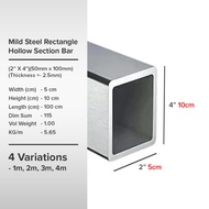 (2'' X 4'')(50mm x 100mm)(Thickness +- 2.5mm) Mild Steel Rectangle Hollow Section Bar Besi Hollow Segi Empat Tepat 长方喉