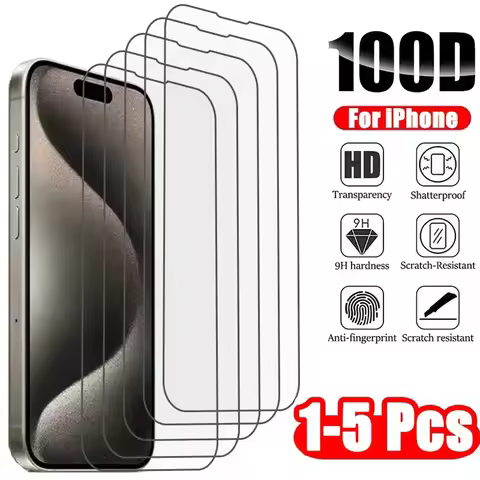1-5Pcs Tempered Glass for IPhone 16 15 14 13 12 11 Pro Max Screen Protector for IPhone 7 8 SE X XS X