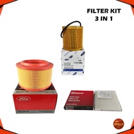3 IN 1 CABIN AIR OIL FILTER KIT FORD EVEREST 2.0 FORD RANGER T6 T7 4WD MAZDA BT-50 2.2 3.2