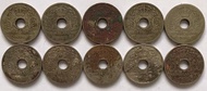 C443 ,Koin NEDERLAND INDIE ,th 1922 5 cent ,10 keping kondisi terpakai