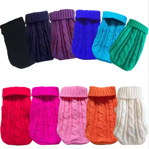 Winter Warm Pet Sweater for Dogs Cats Solid Dog Cat Clothes Puppy Dachshund Shih Tzu Gota Pullovers 