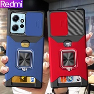 Redmi Note 12 Pro Redmi Note 11 Pro Note 11S Multifunction Shockproof Hard Case with Metal Stand and Card Slot