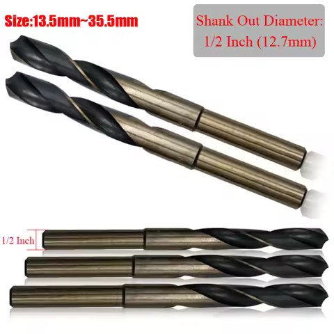 1Pc 17.5mm 18mm 18.5mm 19mm High Speed Steel HSS CO HSS-CO 1/2" 1/2 Inch Shank Reduced Shank Twist D