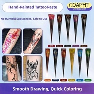 CDAPHT Henna Tattoo Cream, Black Brown Semi-permanent Henna Paste Cone, Henna Tattoo Cream Temporary
