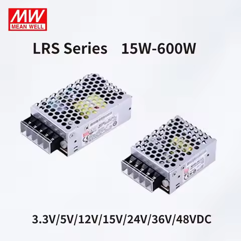 Mean Well RS-15 RS-25 LRS-35 50 75 100 150 200 350 450 600W 5V 12V 15V 24V 36V 48V Single Output Swi