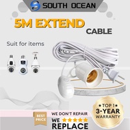 South Ocean E27 Extension Cable Lamp Bulb Holder with Switch LED (5M)