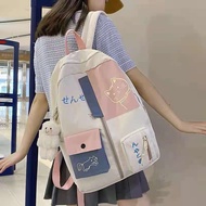 Beg Sekolah Pelajar Universiti Versi Korea Wanita Harajuku ulzzang Sekolah Menengah Rendah Sekolah Menengah Beg Galas Beg Galas Segar Kecil Sen Comel