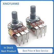 2Pcs/lot 148 Type Audio Volume Carbon Film Potentiometer B10K B50K With Bracket 6-Pin Bent Feet Flow