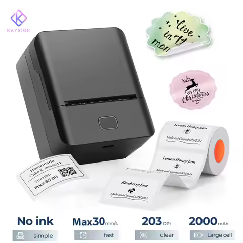 Wireless Label Maker Thermal 20-50mm Width Barcode QR Code Sticker Machine Tag Price Picture Printer