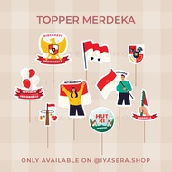 Cute Topper for Indonesian Independence Day, Independence Day, Republic of Indonesia for Greeting De