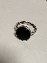Ins 小眾設計 黑瑪瑙S925通體純銀戒指 925 Sterling Silver Black Onyx Ring, rings,Bracelet,bracelets,pendant,pendant