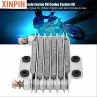 xinpin 85ml Oil Cooler Engine Cooling Radiator System Kit for GY6 100CC-150CC Silver