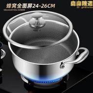 加厚不鏽鋼湯鍋不沾鍋家用蒸煮燉鍋電磁爐雙耳煲湯鍋瓦斯爐專用