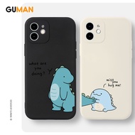 GUMAN Soft Silicone Couple Cute Funny Shockproof Square Phone Case Cover Casing Compatible for iPhon