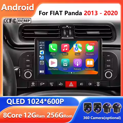 7‘’ For FIAT Panda 2013 - 2020 Android Auto Car Radio Multimedia Player GPS Navigation Wireless Carp