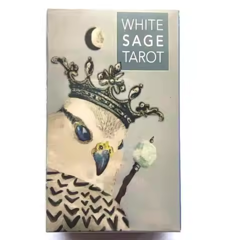 10.3*6cm White Sage Tarot Deck, A Pocket-Sized 78-Card Deck Featuring Charming Animal Art & Nature-I