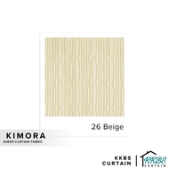 KKBS CURTAIN Kimora Sheer Curtain Fabric 126'' Cut by Meter (Beige)