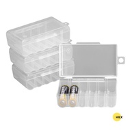 H&X Transparent 6 Slots Battery Storage Case Holder Box for AA AAA Batteries Organizer