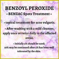 ☾ ◺ ๑ Benzac Benzoyl Peroxide Spots Treatment Gel 5g/10g