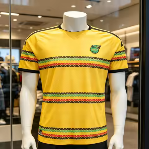 2026 Jamaica Football 3D Printed Short Sleeved Family Matching Comfortable Sports Y2k Sports Breatha