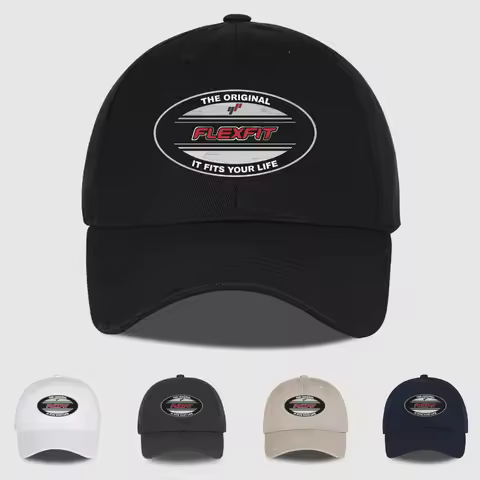 "The Original FLEXFIT" Oval Print Baseball Cap Adjustable Unisex Classic Casual Sun Hat