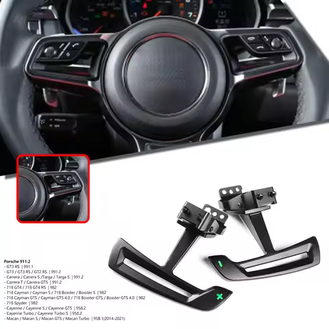 Magnetic Interior Steering Wheel Paddle Shift Pad For Porsche 911.2 GT3 RS GT2 Carrera 718 GT4 Macan