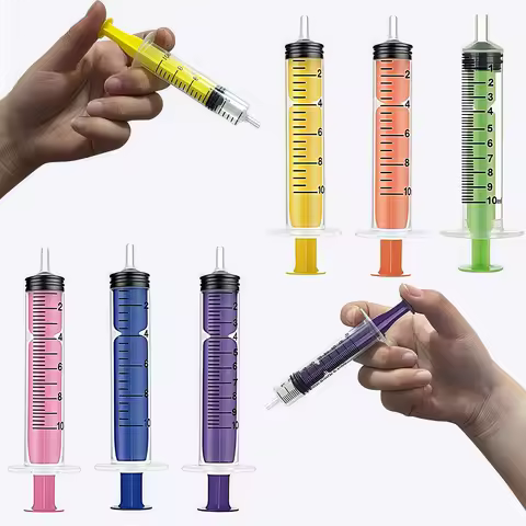 5ml 10ml 6PCS Colorful Animal Liquid Feeding Syringe Pump for Plastic Cap Pet Animal Use Feeding Ora
