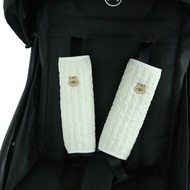 Moms4U Embroidered Quilted Stroller Seat Belt Cover M Dada 2PCS 100% Cotton Shoulder Strap Pad Strol