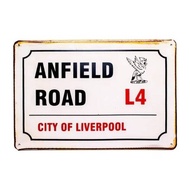 Vintage Retro Anfield Road City Of Liverpool Big Metal Tin Sign Home Bar 20x30cm Poster Metal Painti