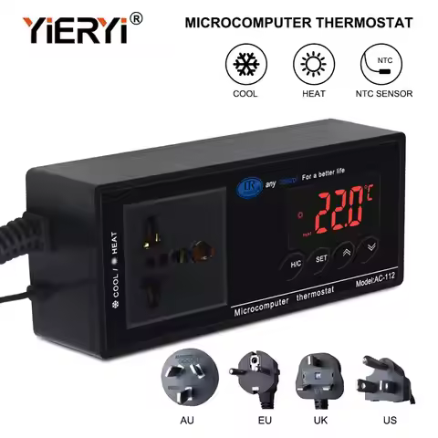 4 Pce AC-112 Digital Waterproof Temperature Controller Microcomputer Thermostat for Aquarium Reptile