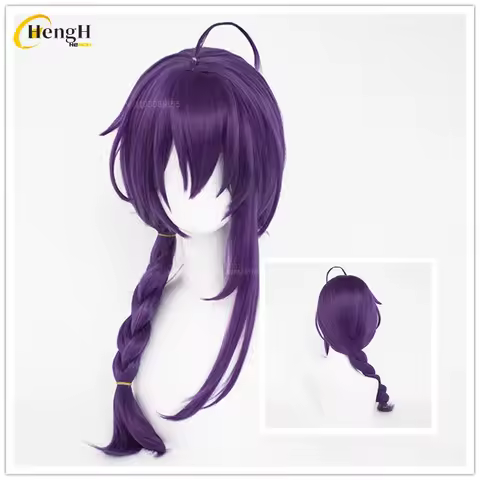 In Stock Synthetic Hair Anime Ayase Mayoi Cosplay Wig Long 65cm Purple Twists Braid Wig Heat Resista