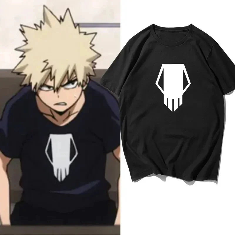 เสื้อยืดแฟชั่นพิมพ์ลาย My HERO Academia bakugo Katsuki สำหรับผู้ชายแฟชั่นของผู้หญิงผ้าคอตตอนทรงหลวมค