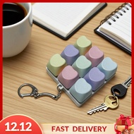 Pezhong 9 Key Keyboard Fidget Clicker Toy Keychain Rainbow
