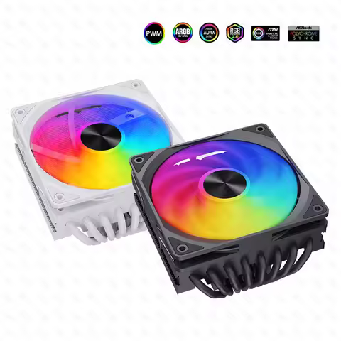 Cpu Cooler 8 Heat Pipes ARGB Low Profile Radiator Air Cooler 75mm TDP180W for Intel & AMD ITX/HTPC S