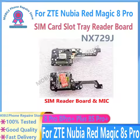 Original MIC Microphone Board SIM Card Slot Tray Holder For ZTE Nubia Red Magic 8 8S Pro NX729J 8 Pr