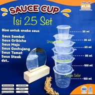 Thinwall Cup 25ml 35ml 60ml contents 50 sets & 100ml 150ml contents 25 sets KLIR Thinwall Sauce Cup 