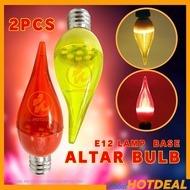 2PCS 0.5W Chili Bulb E12 Altar Lamp Candle Bulb Red Color Bulb Lotus Lamp LED Yellow Bulb Buddha Lam
