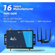 ⭐โปรแรง++ 4G Wifi Router 300Mbps Industrial WiFi 4 Detachable Antennas SMA Port SIM Card Slot Easy Setup Plug Play Wireless Router คุณภาพดี