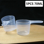 [Tech] 5PCS 70ML Plastic Measuring Cup With Scale Transparent Mixing Cup Measuring Jar Container Bea