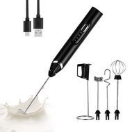 2025 Upgraded Rechargeable Milk Frother – Handheld Electric Coffee Mixer with 3 Whisks, 3 Speed Sett