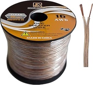 ROCK DIRECT RD 16 Gauge AWG 50ft Speaker Wire Cable - OFC Clear Use for Car Speakers Stereos, Home T