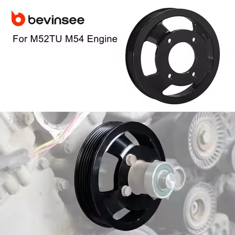 BEVINSEE Aluminum Water Pump Pulley for BMW E39 525i 528i 530i,E46 325i 328i 330i,X3 E83,X5 E53,Z3 Z